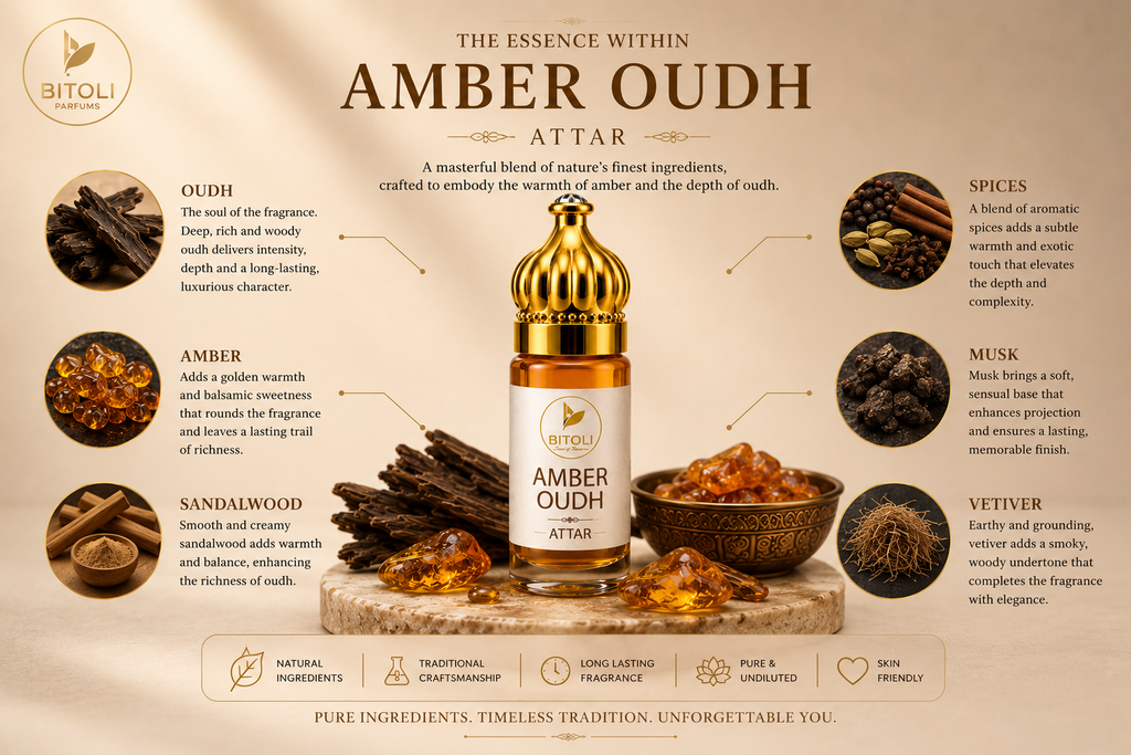 Amber Oud Attar | Authentic Indian Oud | Handcrafted in Kannauj