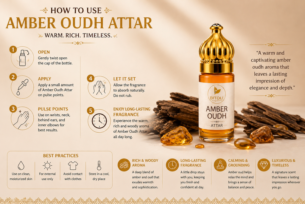 Amber Oud Attar | Authentic Indian Oud | Handcrafted in Kannauj