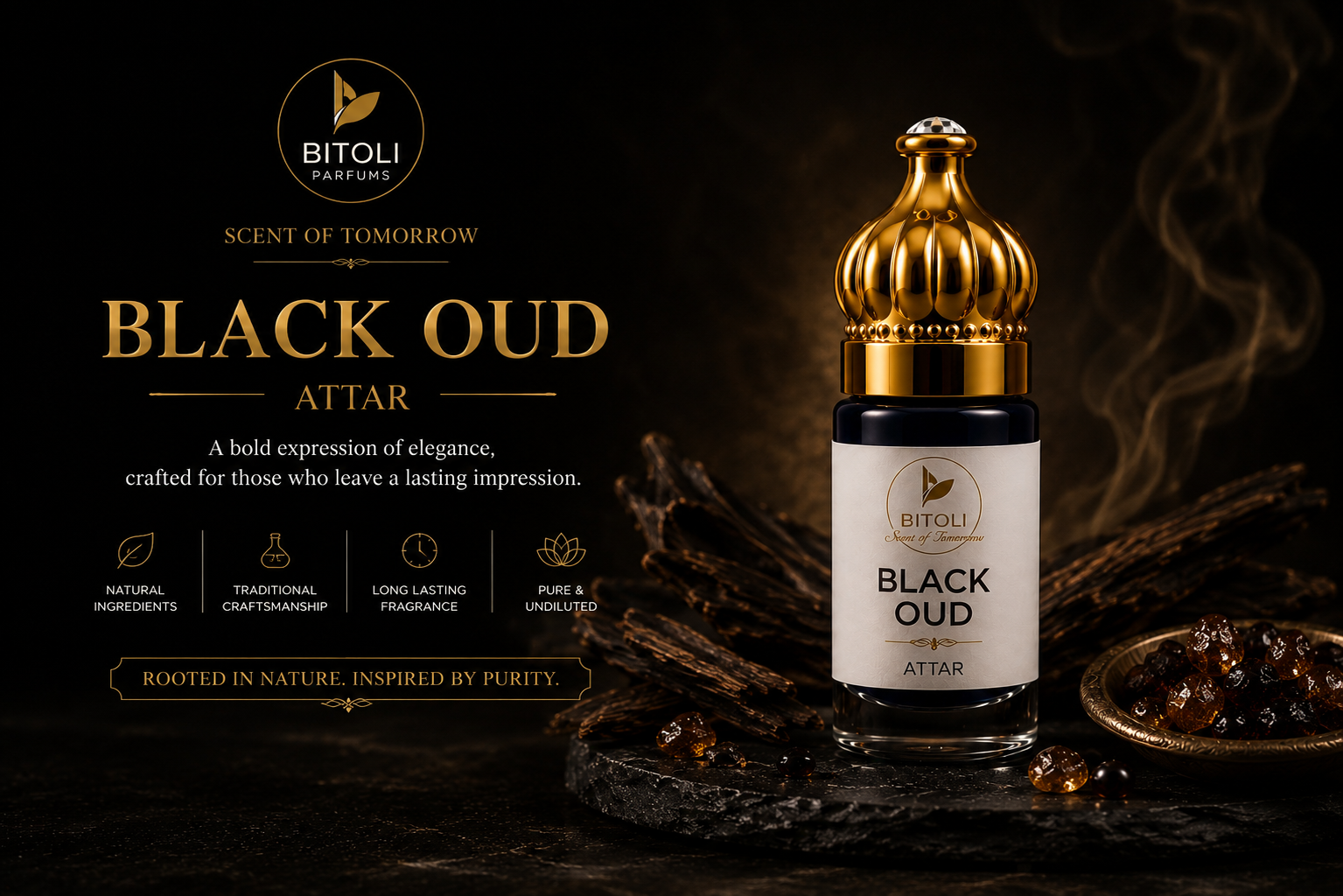 Black Oud Attar | Authentic Indian Oud | Handcrafted In Kannauj