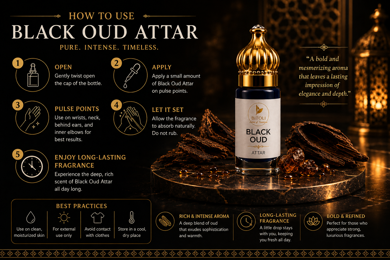 Black Oud Attar | Authentic Indian Oud | Handcrafted In Kannauj