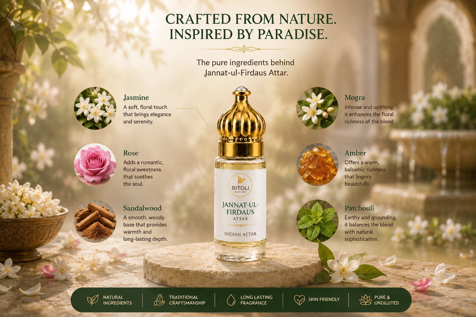 Jannat-ul Firdaus Attar | Authentic Indian Attar | Handcrafted in Kannauj