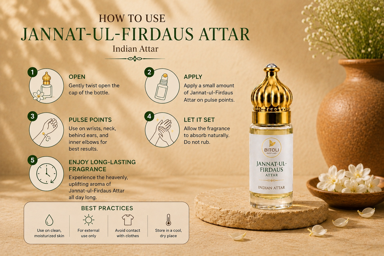 Jannat-ul Firdaus Attar | Authentic Indian Attar | Handcrafted in Kannauj