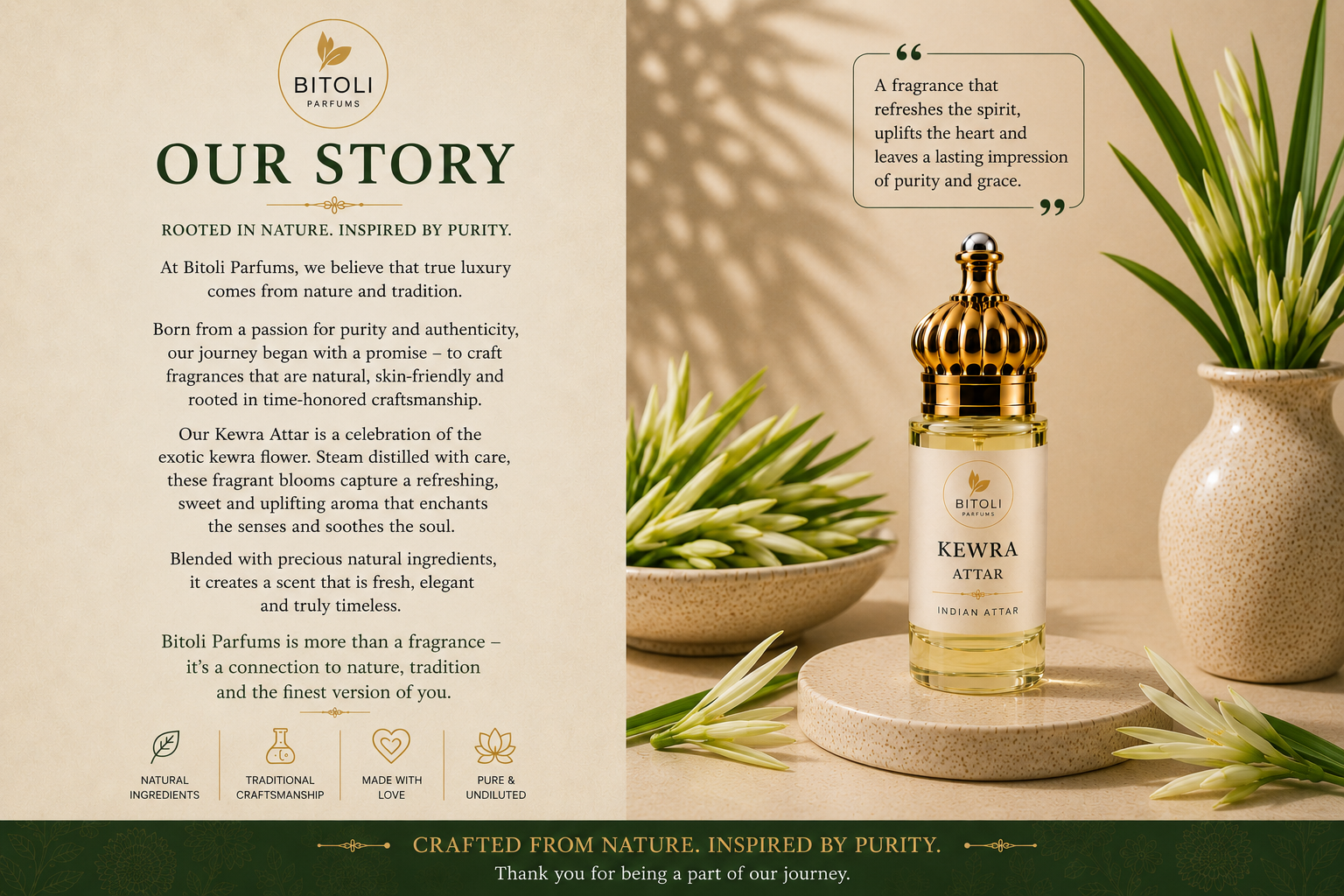 Kewra Attar | Authentic Indian Attar | Handcrafted in Kannauj