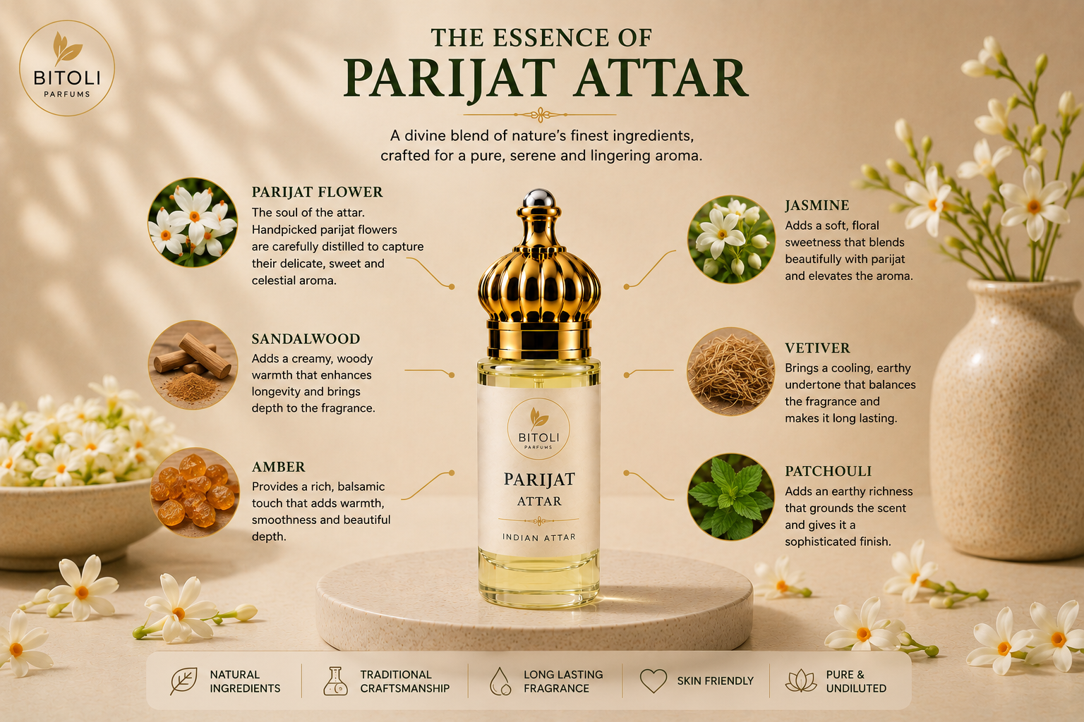 Parijat Attar | Authentic Indian Attar | Handcrafted In Kannauj