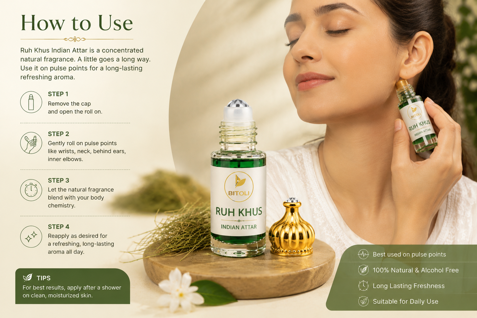 Ruh Khus Attar | Authentic Indian Attar | Handcrafted In Kannauj