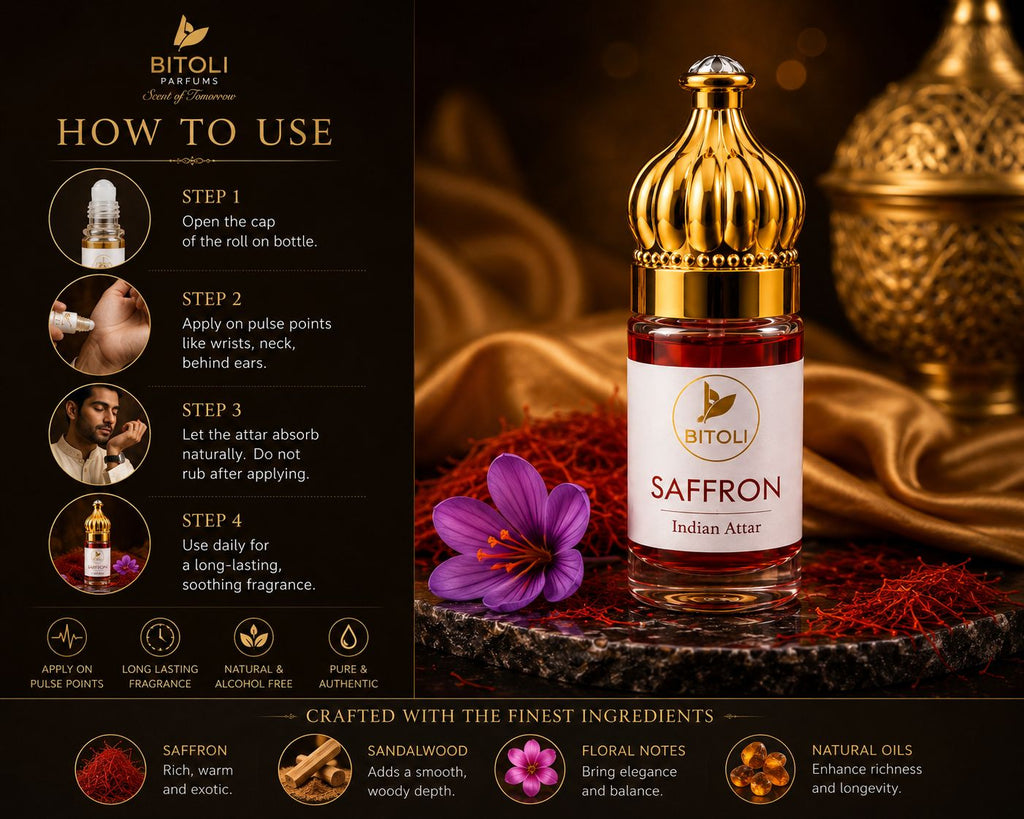 Saffron Attar | Authentic Indian Attar | Handcrafted In Kannauj