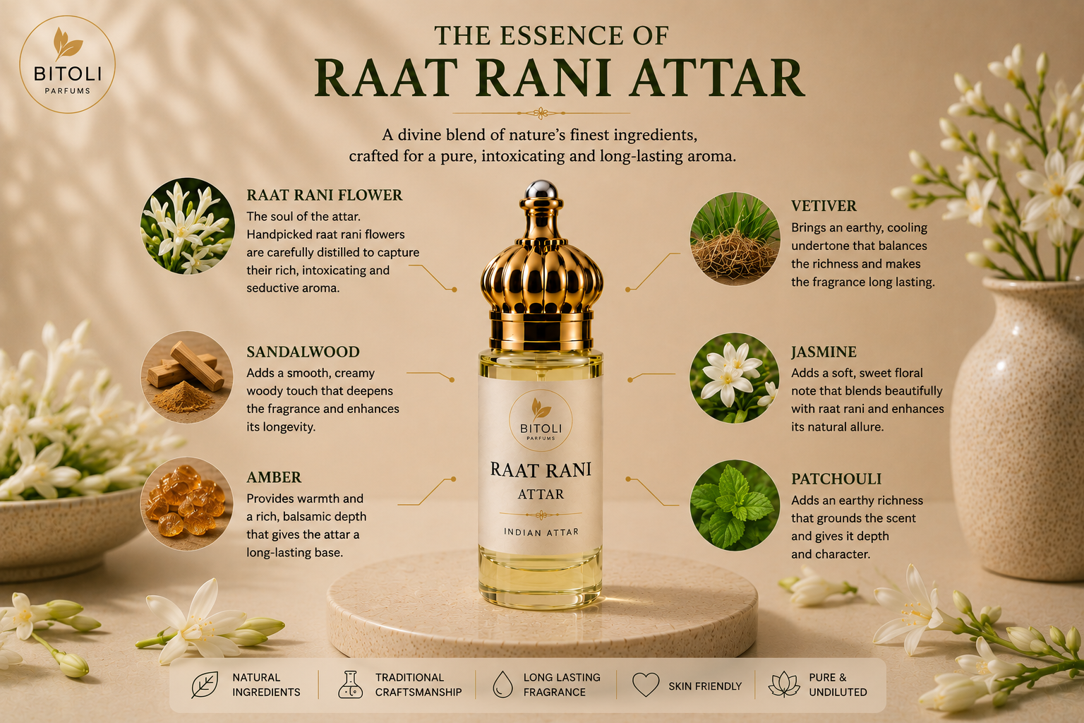 Raat Rani Attar | Authentic Indian Attar | Handcrafted in Kannauj