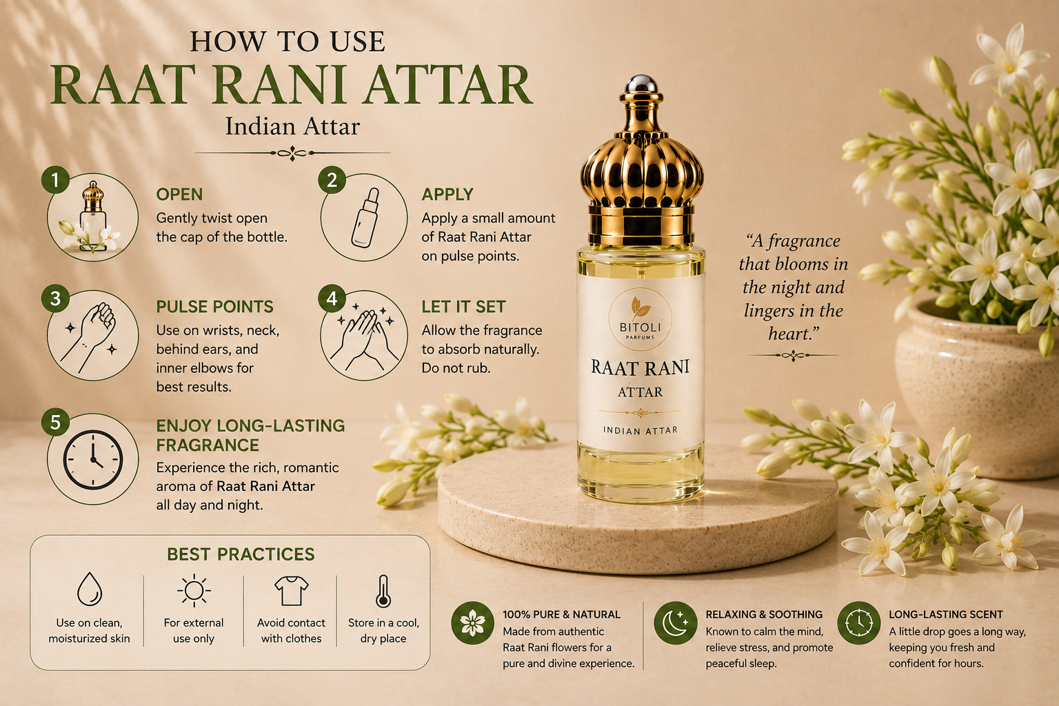 Raat Rani Attar | Authentic Indian Attar | Handcrafted in Kannauj
