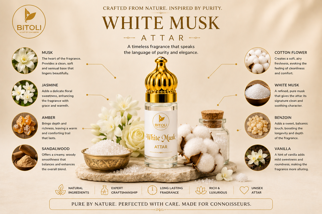 White Musk Attar | Authentic Indian Musk Blend | Handcrafted In Kannauj