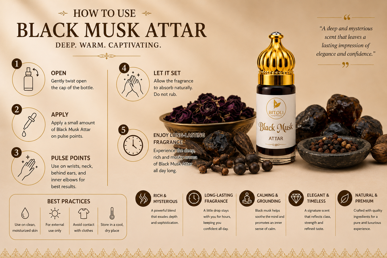 Black Musk Attar | Authentic Indian Musk Blend | Handcrafted In Kannauj