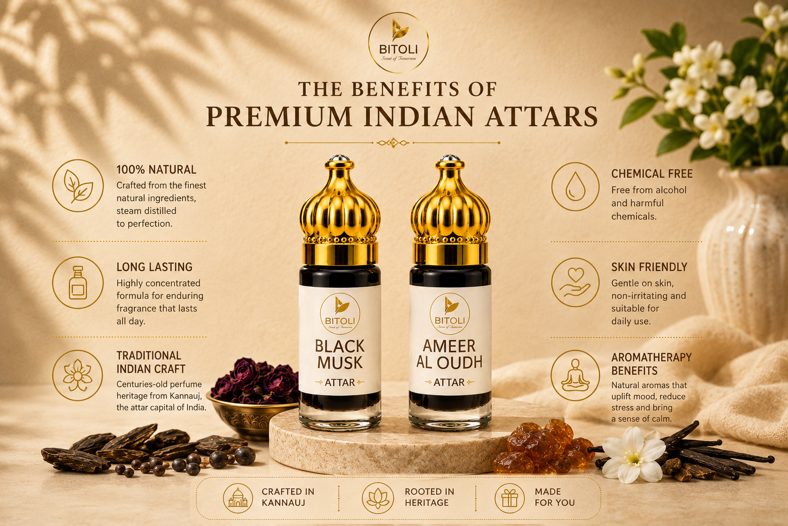 Midnight Royals Duo - Black Musk & Ameer Al Oud Attar | Handcrafted In Kannauj