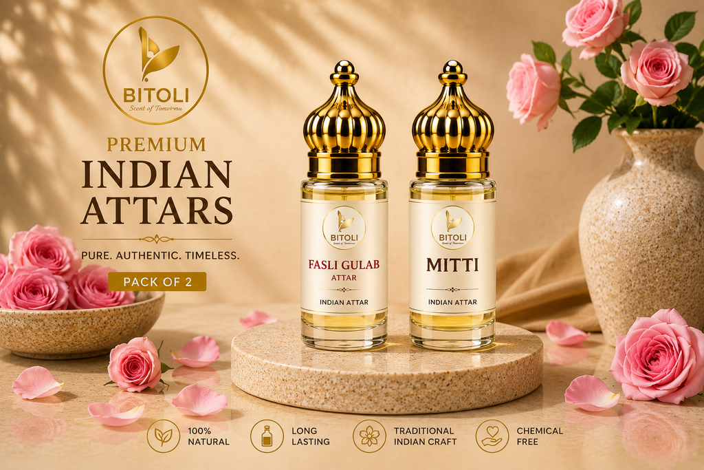 First Rain & Roses Attar Duo - Fasli Gulab & Mitti Attar | Handcrafted In Kannauj