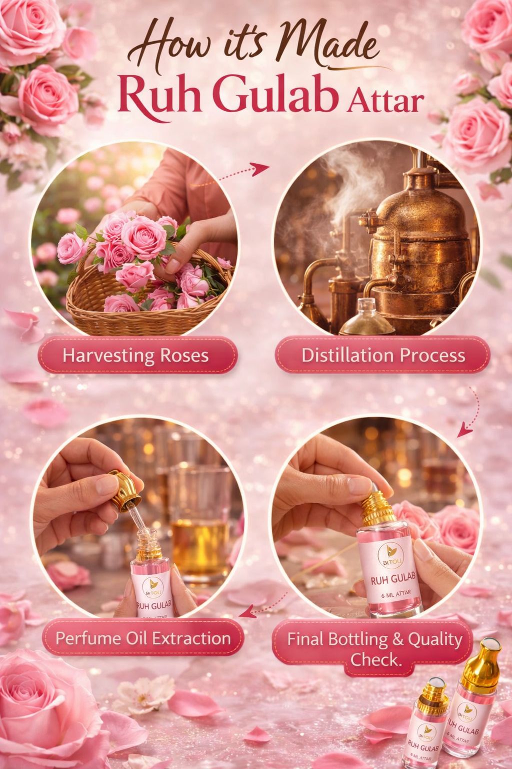 Ruh Gulab Royale - Pure Kannauj Rose Attar