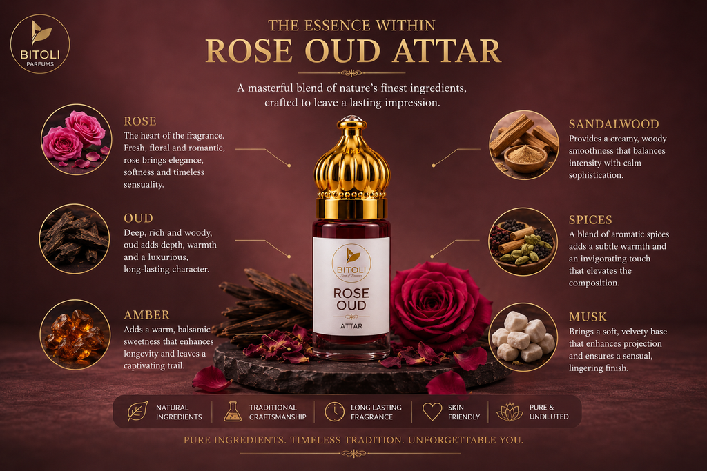 Rose Oud Attar | Authentic Indian Oud | Handcrafted In Kannauj