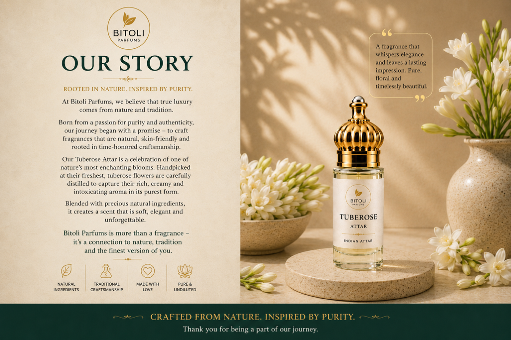 Tuberose (Rajnigandha) Attar | Authentic Indian Attar | Handcrafted in Kannauj