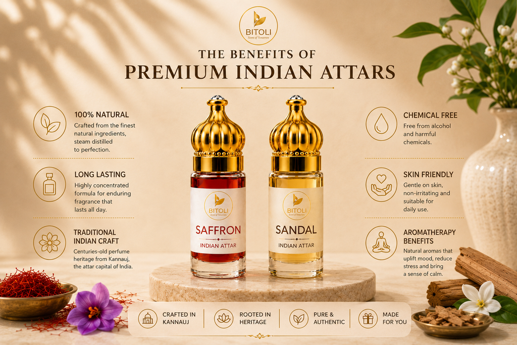 Golden Heritage Duo – Saffron & Sandal Attar | Handcrafted In Kannauj